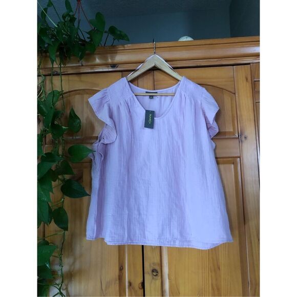 Style & Co Flutter-Sleeve V-Neck Top NWT Size 2X - Picture 6 of 13